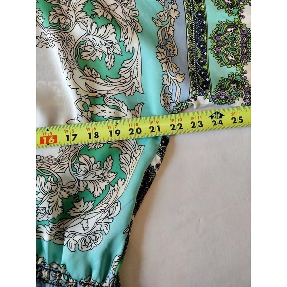 Chicos Top Womens 2 Large Kimono Multi Mixed Print Paisley Blouse 3/4 Sleeve - Picture 8 of 8